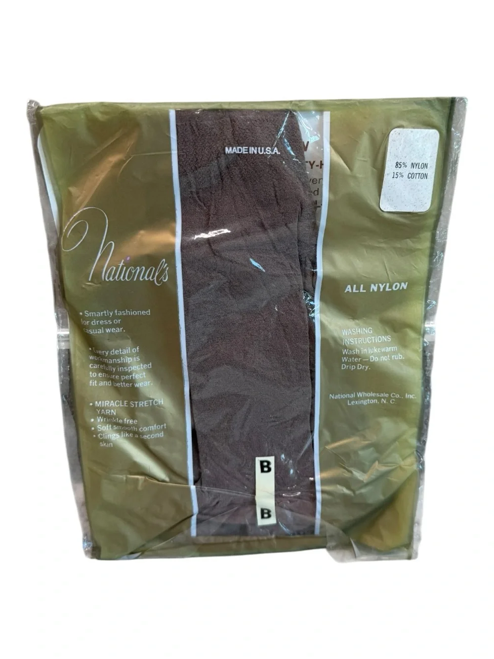 Vintage National’s Guaranteed Hosiery Pantyhose Size B NOS USA Taupe